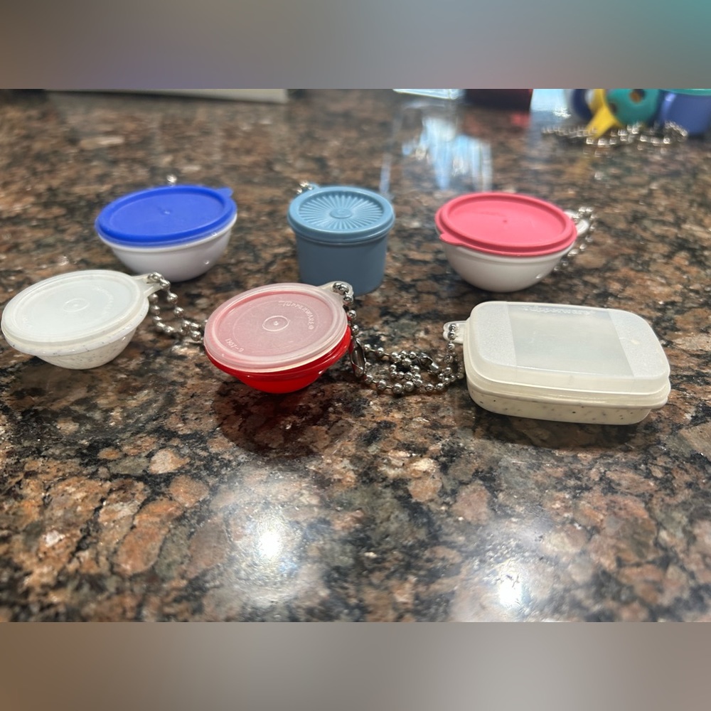 Authentic Tupperware collectible mini key chains
